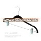 Black non slip flocking plastic velvet clips clothes hanger